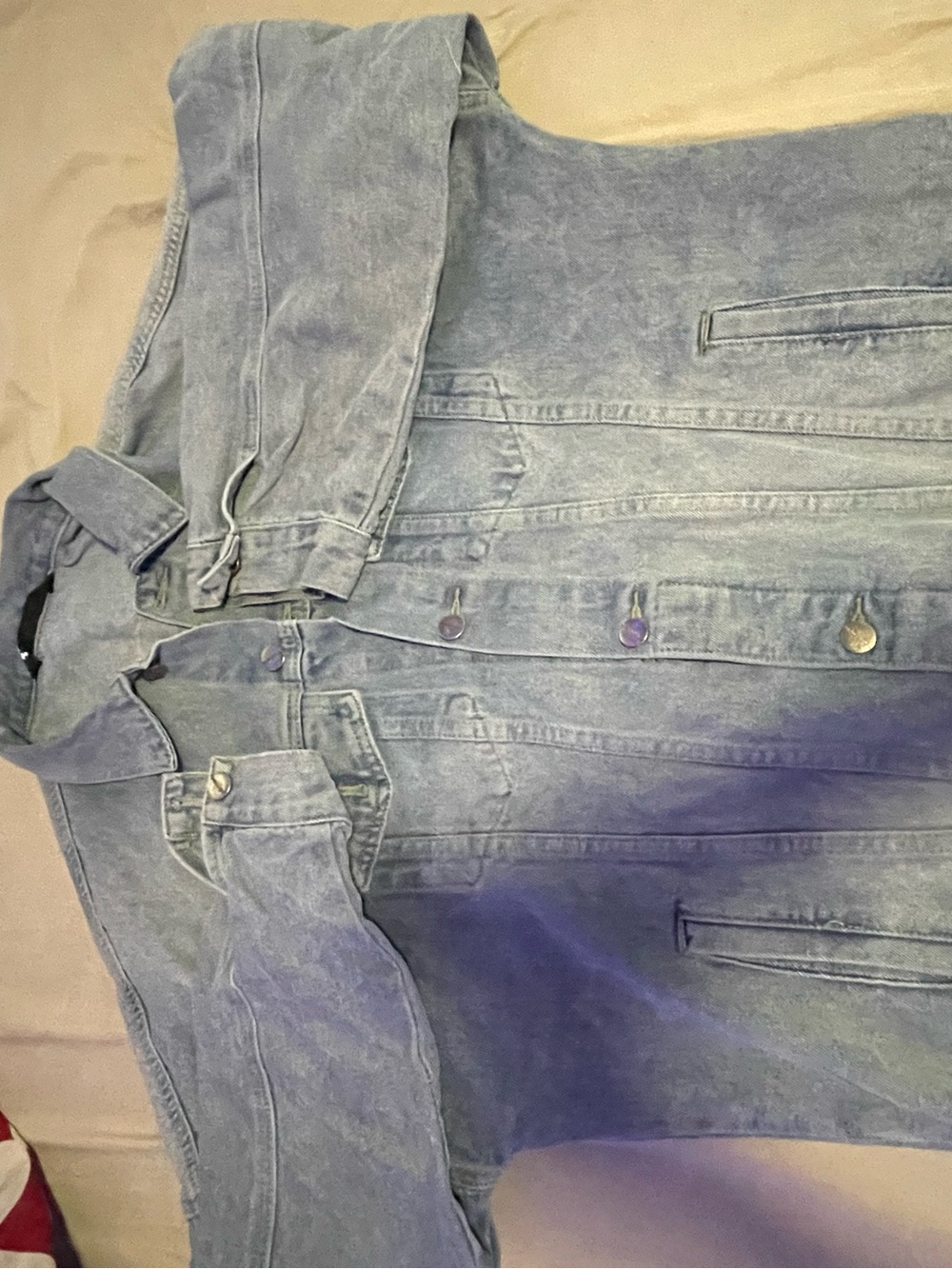 Palm Angels Light Blue Distressed Denim Jacket